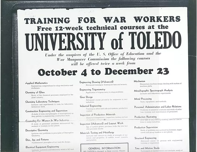 Poster Announcing Training for War Workers