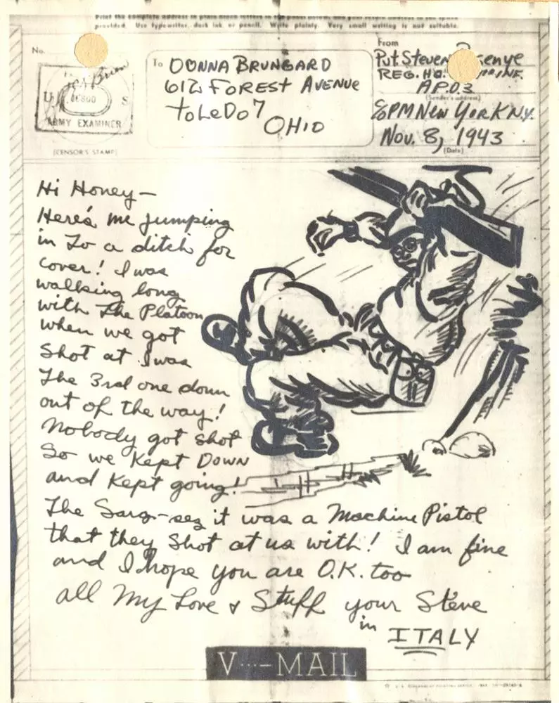 V-Mail from Pecsenye, 1943