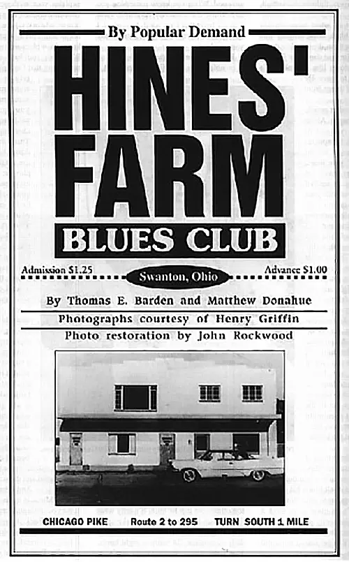 Hines' Farm Blues Club flyer