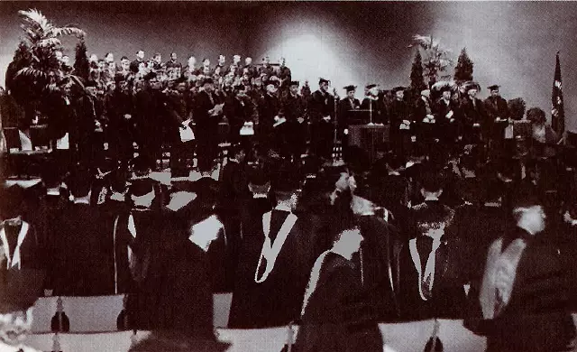 The inauguration ceremony of President Wilbur W. White , 1948.