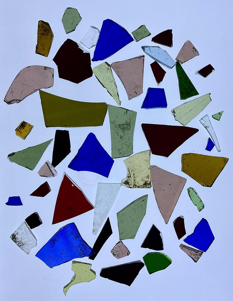 Remnants of Stained Glass Windows from the Middle Bass Club Chapel