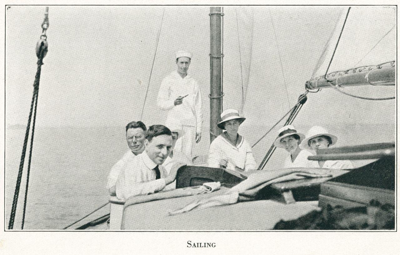 Middle Bass Club. Members sailing in Lake Erie.