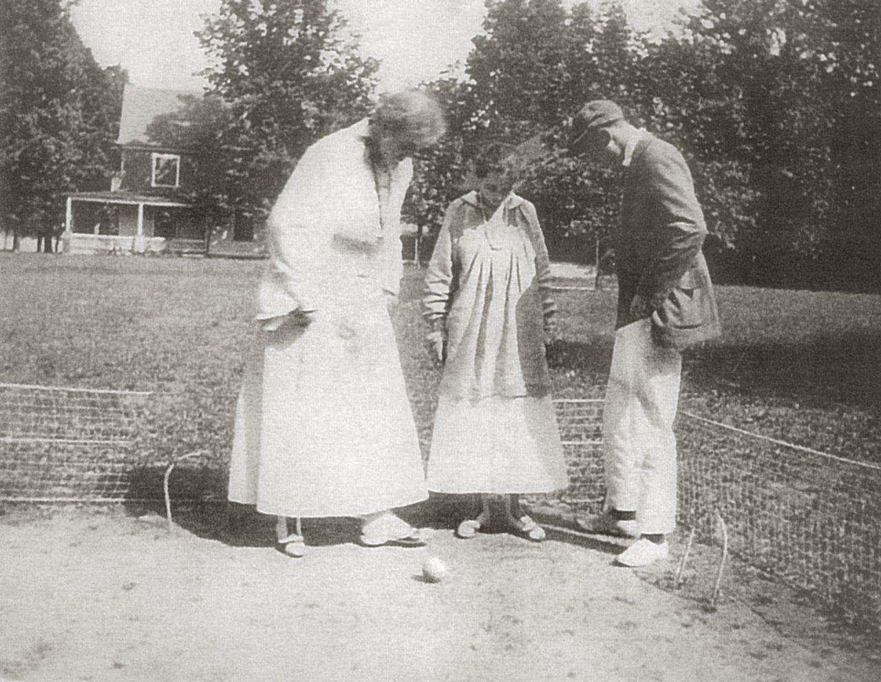 Middle Bass Club: Members playing croquet, circa 1915.