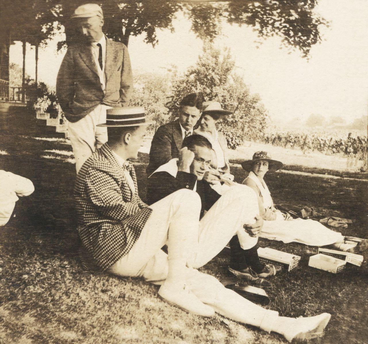 Middle Bass Club Members, circa 1915. Carolyn Walbridge Kinsey Bentley is woman on far right.