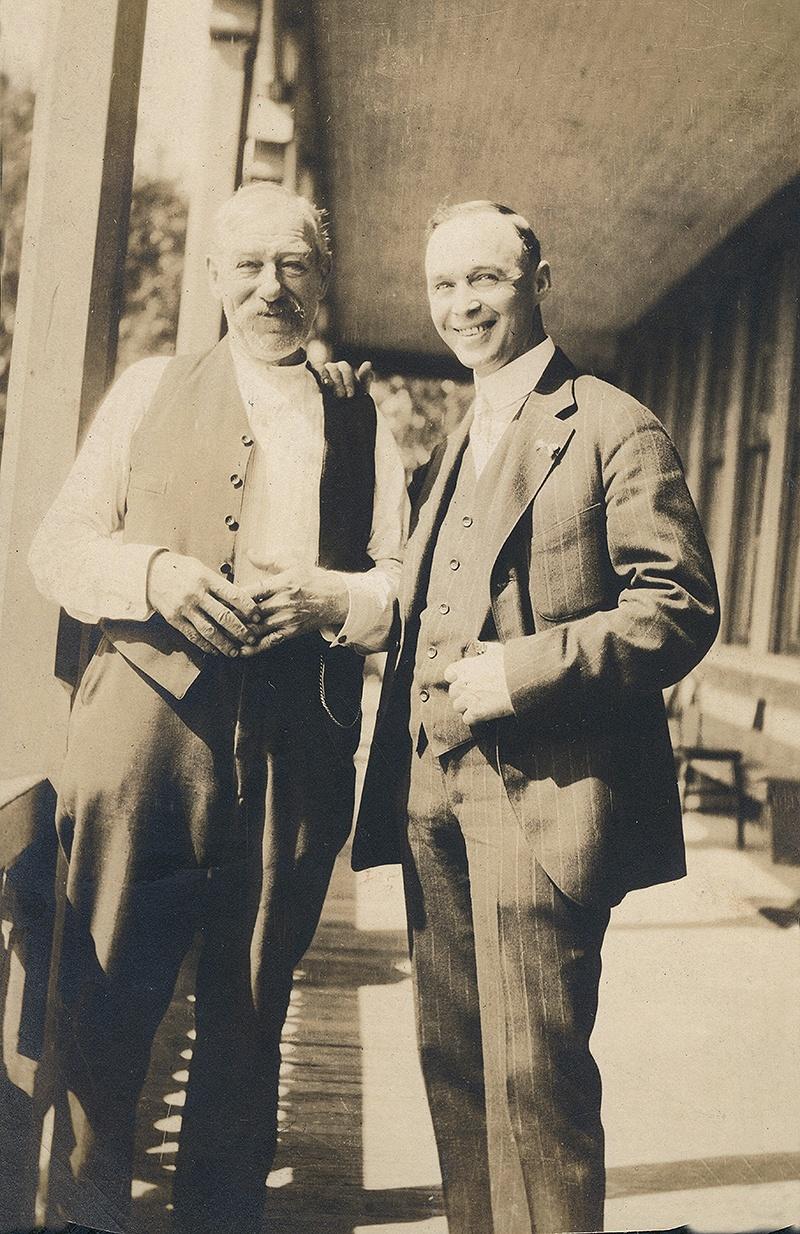Henry Rehberg and unidentified Middle Bass Club member. Circa 1919.