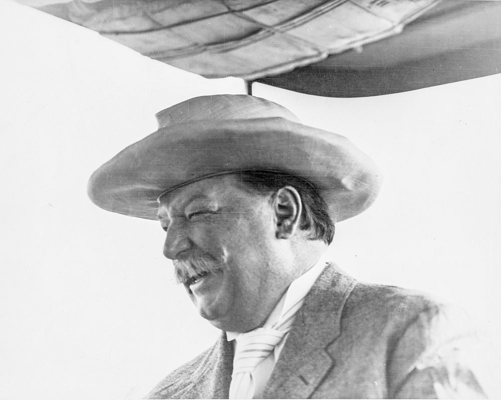 William Howard Taft in the straw hat
