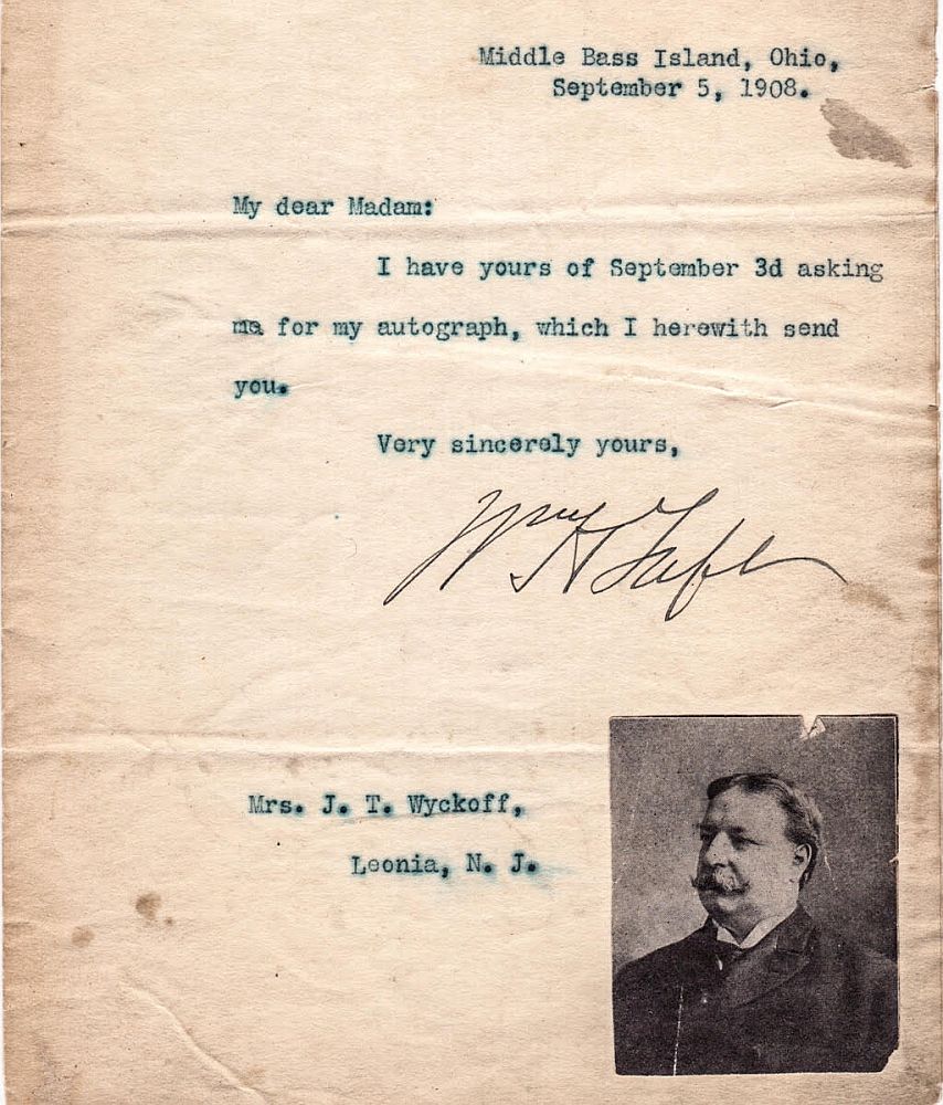 Letter Taft to Wyckoff: September 5, 1908