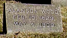 Photograph of Wood's tombstone in Woodlawn Cemetery