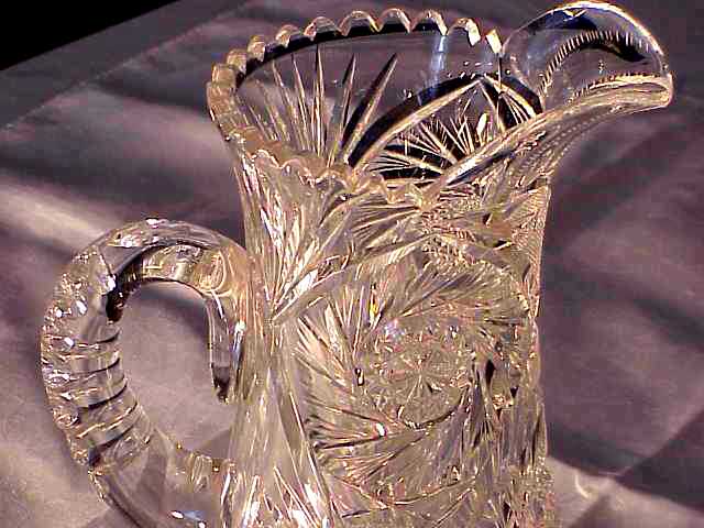 Libbey Cut Glass Pitcher, closeup view (early 20th Century)