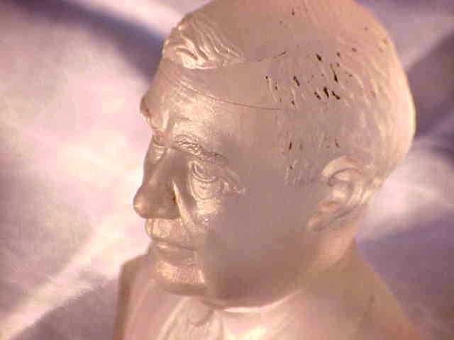 Bust of Michael Owens, side view (inventor of the automatic glass-blowing machine)