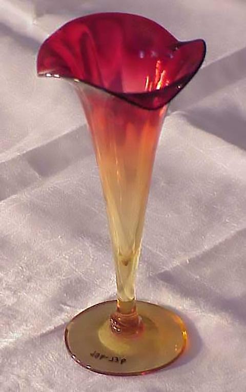 Libbey Amberina Vase (early 20th Century)