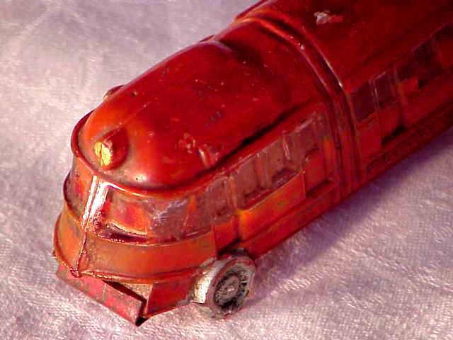 Rail Plane Candy Bottle, closeup view (Victory Glass Co., early 20th Century)