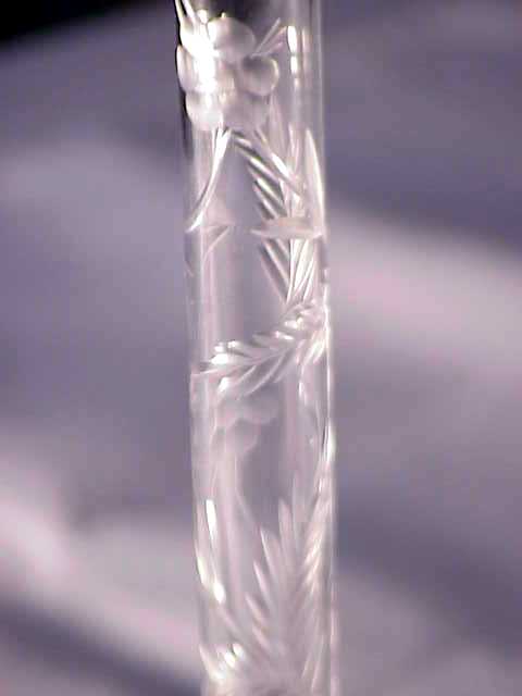 Libbey Cut Vase, closeup view of the vase stem (Made by Libbey Artisan, R.F. Bartley, 1913)