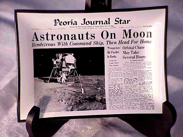 Apollo Landing Commemorative Candy Dish (Peoria Journal Star, 1969)