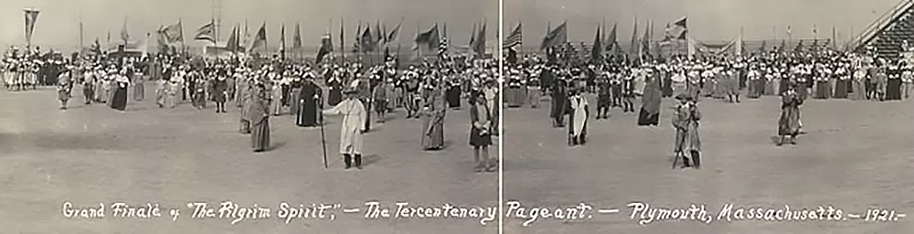 Grand Finale of "The Pilgrim Spirit," The Tercentenary Pageant, Plymouth, Massachusetts. 1921