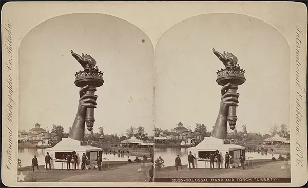 Colossal hand and torch "Liberty" digital file from original [stereograph]