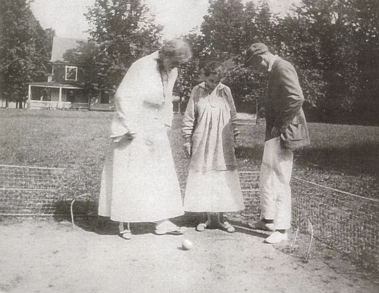 Middle Bass Club: Members playing croquet, circa 1915.