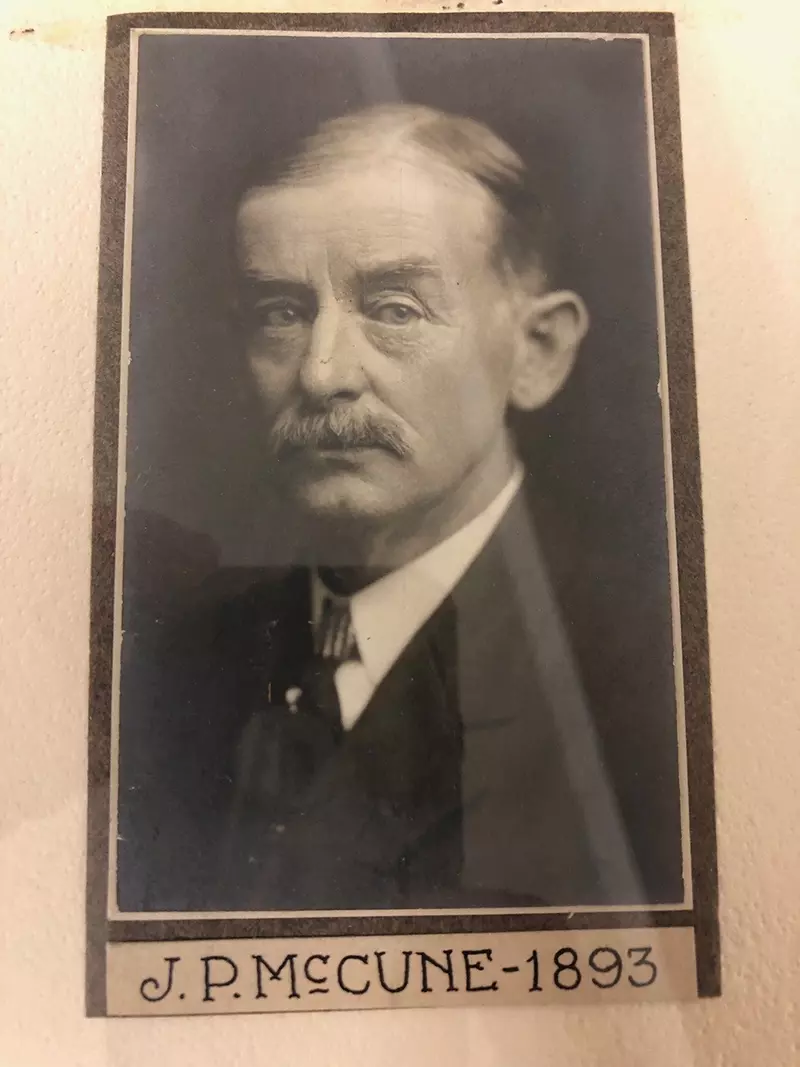 John Proudy McCune. Middle Bass Club member from 1895 to 1907. He built a cottage on Grape Avenue in 1893.  Source: Tim Donahue, Secretary Goodale Masonic Lodge 372