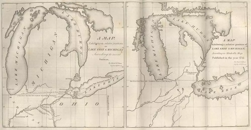 A comparison of maps by Michell (1755) and Burr (1830)