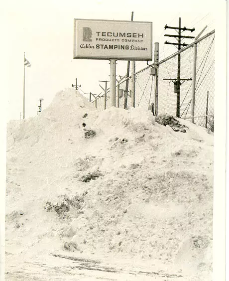 Tecumseh Products sign, 1978