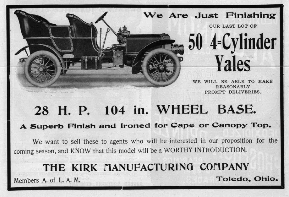 Advertisement for the ´Yale´ 4 cylinder
