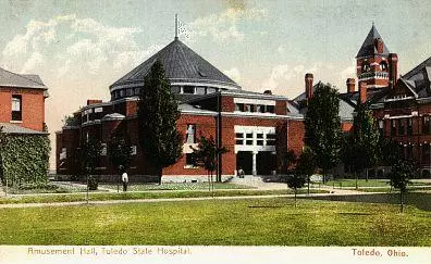 Toledo State Hospital's Amusement Hall where Tobey asked Dunbar to read 