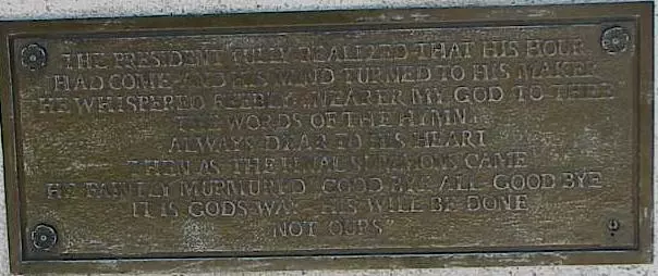 McKinley Memorial, Plaque 4