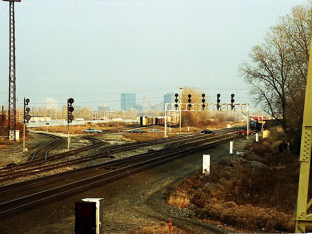 East-west Conrail main line, view from tower steps (photo #3