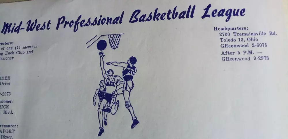 Mid-West Professional Basketball League Letterhead. 
