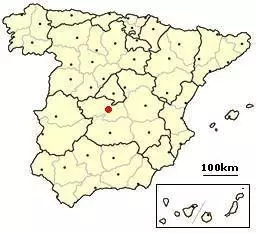 Map of Spain indicating the location of Toledo